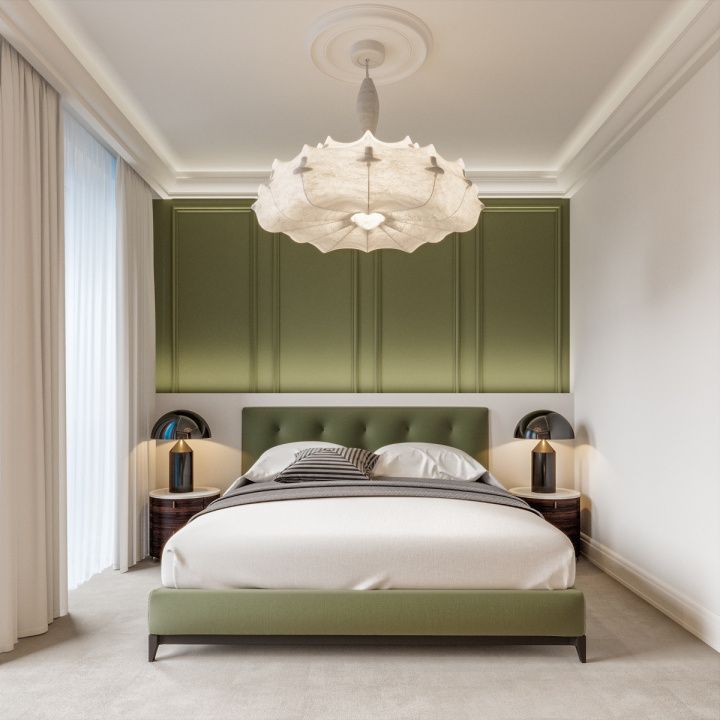 Мятный, изумруд, хаки … Какой оттенок зеленого выбрать для спальни?